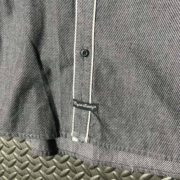 English Laundry Grey white lined Button Down Shirt 100% Cotton Mens Size XL - Picture 4 of 8